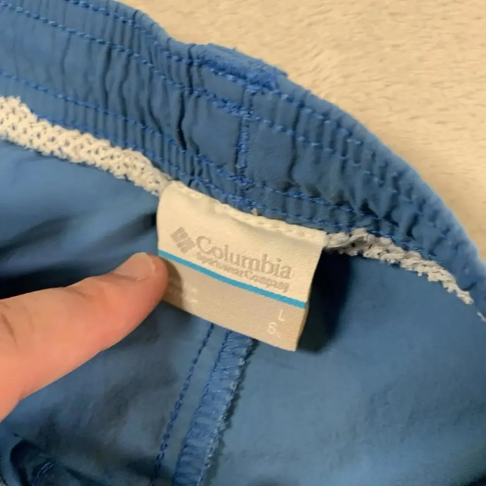 Columbia Swim‎ Trunks Mens Large Blue Board Shorts Omni Shield Outdoors Swimming